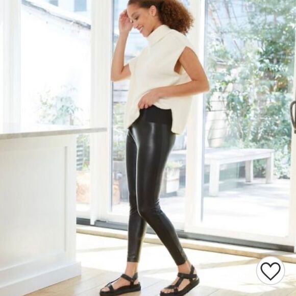 Women's Faux Leather High Waist Leggings XS New NWT - Picture 2 of 9